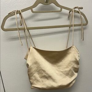 Zara Cream Ruched Crop Camisole
